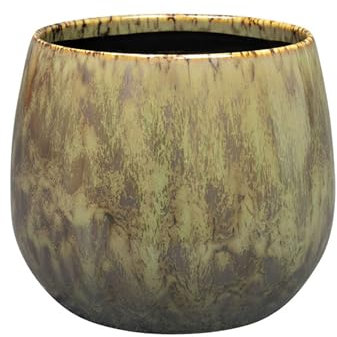 Keramik Blumentopf 12,5 cm Grün Pflanzentopf für Innen, Moderner Übertopf, Blumen Übertopf, Pflanzkübel, Keramik Pflanzgefäß