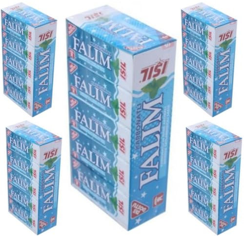 Falım Zuckerfreier Karbonat Minz Kaugummi, 5er-Pack à 20 Stück (Insgesamt 100 Stück) 160 Gramm x 5 Karton (Insgesamt 500 Stück) mit Pufai