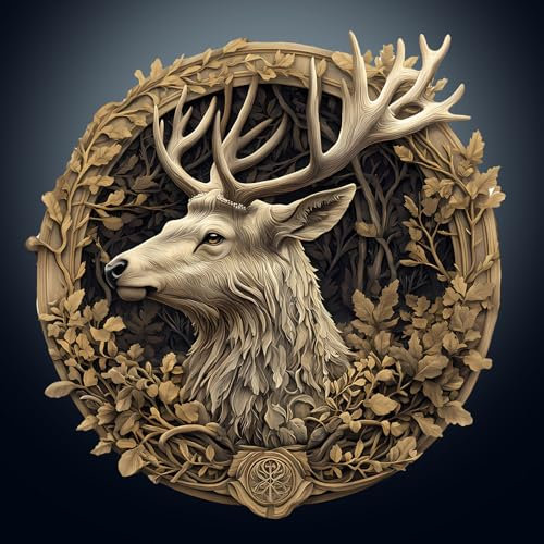 Wooden Puzzles for Adults, 295pcs Visual 3D Deer Wood Puzzle, Unique Animal Shape Puzzles with Wood Box, 34x33.5cm Wooden Puzzle for Family Game and Birthday Gifts for Friend