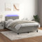 Willood Boxspringbett mit Matratze LED Hellgrau 120x200cm Bettgestell Bett Doppelbett Polsterbett Lattenrost Bettrahmen Hotelbett Schlafzimmerbett Samt Stil1