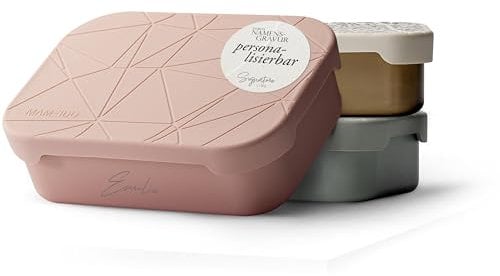 MAMEIDO Brotdose personalisiert 1200ml, flexiblem Trenner & Silikondeckel, Lunchbox mit Namen, Vesperbox mit Gravur, Brotbox mit Fächern (Cotton Candy, 1,2l)