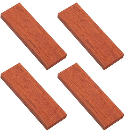sourcing map 4 Pcs Hardwood Lumber 12cm x 4cm x 1cm Natural Exotic Woods Blocks Hardwood Blanks Boards for Woodworking DIY Crafting Projects Wood Carving Knife Handle, Bright Red