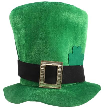 Cabilock Kleeblatthut Grüner Koboldhut Saint Patrick Kostüm Grüner Zylinder Riddler-hut St Patricks Day Hut Kobold Stirnband Hut Mit Baumspitze Koboldkostüm Für Erwachsene Stoff Green