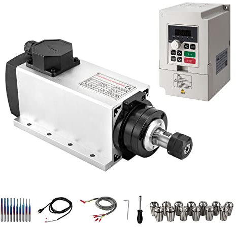 Kit motore mandrino CNC, 220 V, 3 KW, 3000 W, mandrino raffreddato ad aria, motore CNC, 220 V, 3,7 KW, VFD, ER20, 13 pezzi, pinze per cavi di aviazione, trapano per router CNC