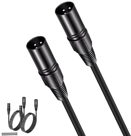 mudenx XLR Male to Male Cables 5FT 2Pack,3 Pin Balanced Shielded Mic Speaker Cord,XLR Adapter with Microphones,Mixer,Speaker Systems,Preamps