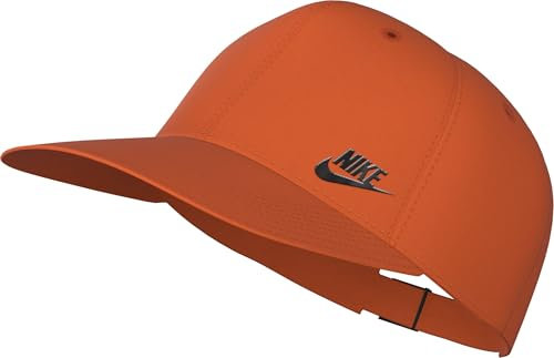 Nike Dri-Fit Club Strukturierte Cap Mit Metalllogo, Safety Orange/Metallic Silver, FB5371-819, S/M