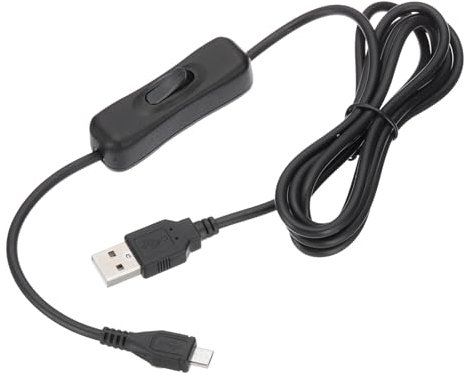 PATIKIL 4,92ft USB-Verlängerungskabel mit Ein-/Aus-Schalter, Micro-USB auf USB-Male-Datenunterstützung Stromversorgungskabel 4-Kern-Draht für LED-Streifen Schreibtischlampe Ventilator