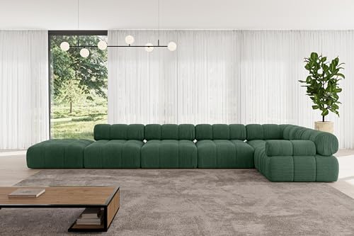ALTDECOR Modulares Sofa Ecksofa in L-Form Corner modular Sofa Eckcouch Couch Wohnlandschaft Cauchsofa Polstersofa Felto-L3-475x190x70 cm Grün