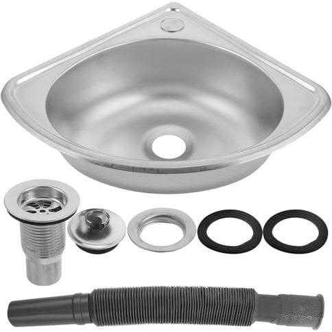 Lavandino Portatile da Campeggio, Lavello a Ciotola Singola in Acciaio Inox | Cucina e Bagno del Camper, Forma a Ventaglio Salvaspazio, Installazione Semplice Stile Casuale