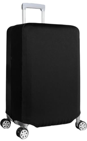 26-28 Inch Elastic Suitcase Cover Black Travel luggage Case Protector | Dustproof Baggage Protective Sleeves Large Reusable Trolley Protectors for Wheeled Suitcases, L