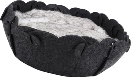 Fabater Plüsch-Haustierbett, Blumen-Katzenbett, Dicker, Warm und Gemütlich für Herbst und Winter, Geeignet für Katzen und Kleine Hunde, Hochwertiges Filzmaterial