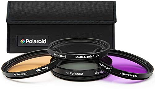 Polaroid Optics Kit di Filtri da 4 Pezzi 55 mm Set (UV, CPL, Warming, & FLD) Include Custodia in Nylon - Compatibile con Tutti I Modelli di Obiettivi per Fotocamera più diffusi