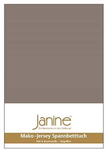 Janine Spannbetttuch 5007 Mako Jersey 140/200 bis 160/200 cm Taupe Fb. 57