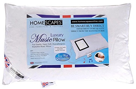 HOMESCAPES - WASHABLE - MUSIC Pillow - White Goose Feather and Down - Department Store Quality - Anti Dust Mite - Wash at Home Range - 100% Microfibre Downproof Cover RDS Certified.