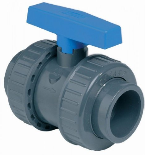 Kugelhahn m. Klebemuffe u. dopp. Überwurfmutter (50mm)