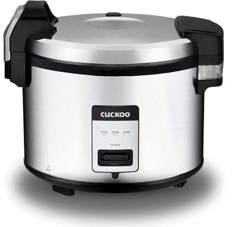 CUCKOO CR-3032 | 30-Cup (Uncooked) Commercial Rice Cooker & Warmer | Automatic Warm Mode, Nonstick Inner Pot, Detachable Inner Lid | Stainless Steel