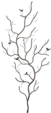 Deco 79 Metal Bird Home Wall Decor Wall Sculpture, Wall Art 25 x 1 x 58, Brown