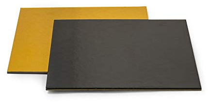 0932572 DECORA - PIATTO TORTA ORO E NERO QUADRATO 32 X 32 CM