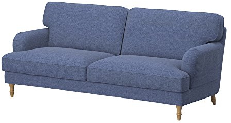 Soferia Sofabezug Kompatibel Mit STOCKSUND 3er-Sofa Sofaüberzug Sofaüberwurf Sofaschoner Cover Einfache Reinigung Allergiefrei Naturel Blau