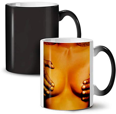 Wellcoda Frau Kunst Farbwechselbecher, Tasse - Großer, Easy-Grip-Griff, Wärmeaktiviert, Ideal für Kaffee- und Teetrinker