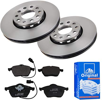 ATE Bremsen-Set 2 Bremsscheiben + Bremsbeläge Bremsensatz Einbau Vorne Bremsscheiben-Set Scheibenbremsen IJF141BI79 passend für Audi 100 100 Avant A6