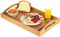 Bandeja de madera para servir con asas grandes, bandeja otomana de bambú, ideal para mesa de café, sofá, té, bar, desayuno, cena o cualquier comida, buena para fiestas o cama para comer (Home It)
