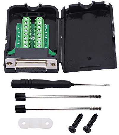 CERRXIAN DB15 Adapter 15-poliger Portadapter auf Terminalanschluss Signalmodul mit Gehäuse (Buchse 1)