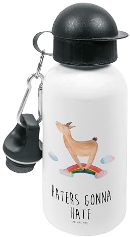 Mr. & Mrs. Panda Kindertrinkflasche Lama Regenbogen - Geschenk, BPA-freie Flasche, Schule, Alpaka, Aluminium Trinkflasche, Außenseiter, Freiheit,