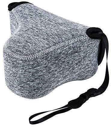 JJC Étui de rangement ultra léger en néoprène pour appareil photo reflex numérique, gris foncé, M, Moderne