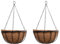 Thompson & Morgan Natural Garden Hanging Baskets & Liners Perfect for Trailing Plants and Flowers 30cm Metal Hanging Basket Frames & Coconut Husk Liners (2)