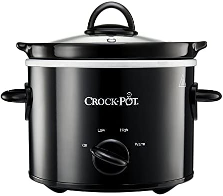 Crock-Pot Slow Cooker | Removable Easy-Clean Ceramic Bowl | 1.8 L Small Slow Cooker (Serves 1-2 People) | Energy Efficient | Black [CSC080]