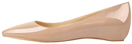 Only maker Womens Flat Pumps Slip On Loafers Ladies Ballet Ballerina Dolly Shoes Size 5 Nude