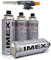 i-mex Imex Bunsenbrenner Lötbrenner Flambierer Piezo (Set mit 4 Gaskartusche)