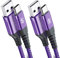 sweguard Lot de 2 câbles 3M USB C de type C en nylon pour Samsung Galaxy S10 S9 S8 Plus, Note10, Note9, M31, M30s, M20, A20e, A71, A51, A50, A40, A10e, A7, Mi9, Mi8, Redmi Note8 Pro LG G7.