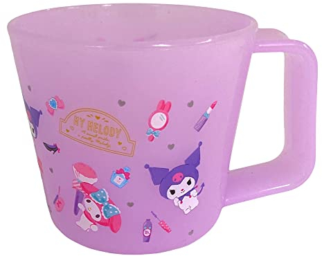 Sanrio My Melody × Kuromi - Tazas de plástico con asas, tazas de mano de plástico, taza de drenaje de agua, 7,1 x 6,6 g