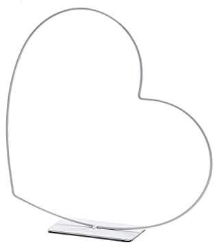 NaDeco Metallherz in Weiß, liegend, mit Fuß, wählbar in Größen von 25-58cm | Metallring stehend | Dekoring | Drahtring zum Basteln | Metallring für Wickeltechnik | Trockenblumen-Ring, Größe:30 cm