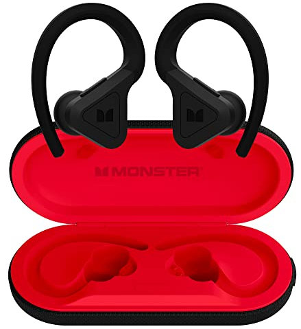 Monster - DNA Fit - Auricolari wireless con arco - Auricolari Bluetooth Intra-Ear - Riduzione del rumore - Resistente all'acqua - Ergonomico - Nero