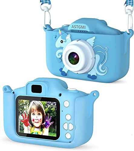 ASTGMI Juguetes de Camara de Fotos para niños,1080P HD Camara Fotos Infantil,cámara Fotos niños,cumpleaños de Regalos niña 3 4 5 6 7 8 9 10 años, con Tarjeta SD de 32 GB (Azul)