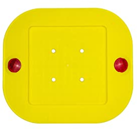 Fußplatte mit Reflektor 26,5 x 23,5 cm für Gerüstspindel, Unterlage für Gewindefußplatten