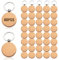 40 Pièces Porte-Clés en Bois,Bricolage Vierge Porte Clés Bois,Étiquettes pour Femmes Hommes DIY Cadeau