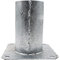 DOJA Barcelona | Anclaje Poste Redondo | 81x150x150mm | Acero Galvanizado | Soporte Redondo para Poste con Base Atornillable | Soporte Postes de Madera, Vallas para Jardin, Cenadores, Barra Cortinas
