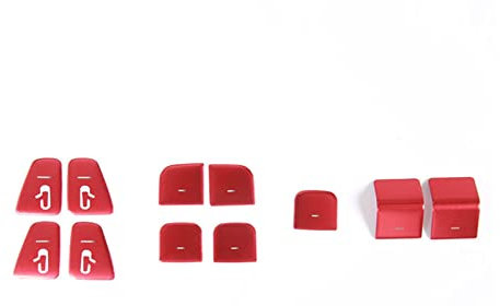 Interior Mouldings Car Window Lift Switch Button Door Open Sticker Trim For Tesla Model 3 2017-2020 Interior Accessories (Color : Red, Size : 1)