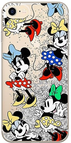 ERT GROUP mobile phone case for Apple Iphone 7/8/ SE 2/ SE 3 original and officially Licensed Disney pattern Minnie 076 optimally adapted to the mobile phone, with glitter overflow effect