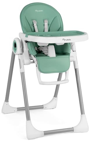 Nukido Hochstuhl Baby Hochstuhl ab 6 monate mit Abnehmbarem Tablett Kinder Hochstuhl klappbar für esstisch Stühle 56x75x88 cm Grün