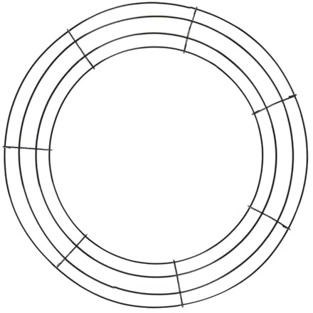 F Fityle Draht-Kranz-Rahmen, Eisen-Blumenkranz-Rahmen, Eisen-Kreis-Kranz, Reifen-Kranz-Ringe für Hochzeit, Valentinstag, Neujahr, Heimdekoration, Schwarz 40cm