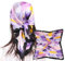 MEANBEAUTY Pañuelo Cuadrado de Satén Para Mujer 70 x 70 cm Pañuelos de Seda Multifunción Bandana -Blumen 5