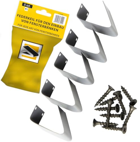 Set 5 x Montagekeil, Keil für Fensterbank, Fensterkeile, Federkeil, Ideal für Fensterbänke F1