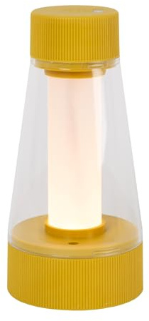LUCIDE LORALI - wiederaufladbare Tischlampe Innen/Außen - Akku/Batterie - Ø 7,7 cm - LED Dim. - IP44 - Ockergelb