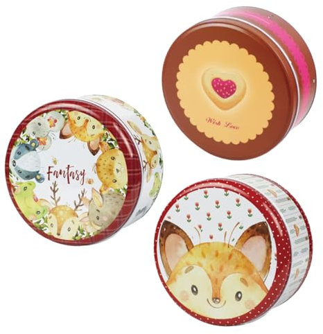 Mikinona 3piezas Cajas Lata Para Dulces Galletas Y Chocolates Caja Decorativa De Almacenamiento Estilo Random Para Fiestas Y Eventos