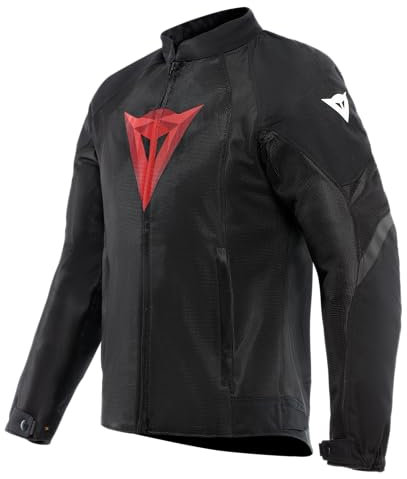 Dainese - Air Graphics Tex Jacket, Sommer Motorradjacke, belüftet und leicht, mit weichen Protektoren an Schultern und Ellenbogen, Mann, Schwarz/Rot Diamant, 60